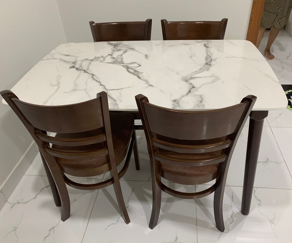 VIVA TANKIA - BỘ BÀN ĂN MẶT GIẢ VÂN ĐÁ 4 GHẾ VÀ 6 GHẾ 2 bo nem nau 1