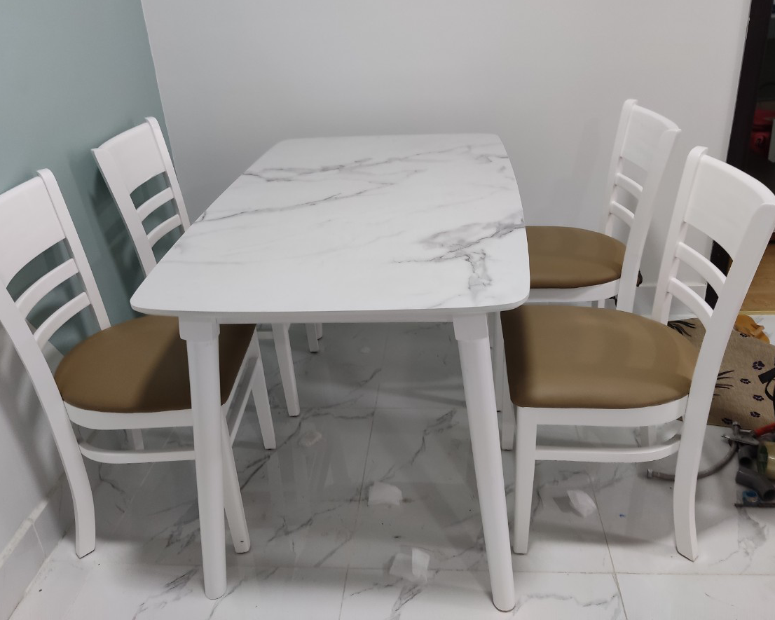 VIVA TANKIA - BỘ BÀN ĂN MẶT GIẢ VÂN ĐÁ 4 GHẾ VÀ 6 GHẾ 3 bo nem trang 2