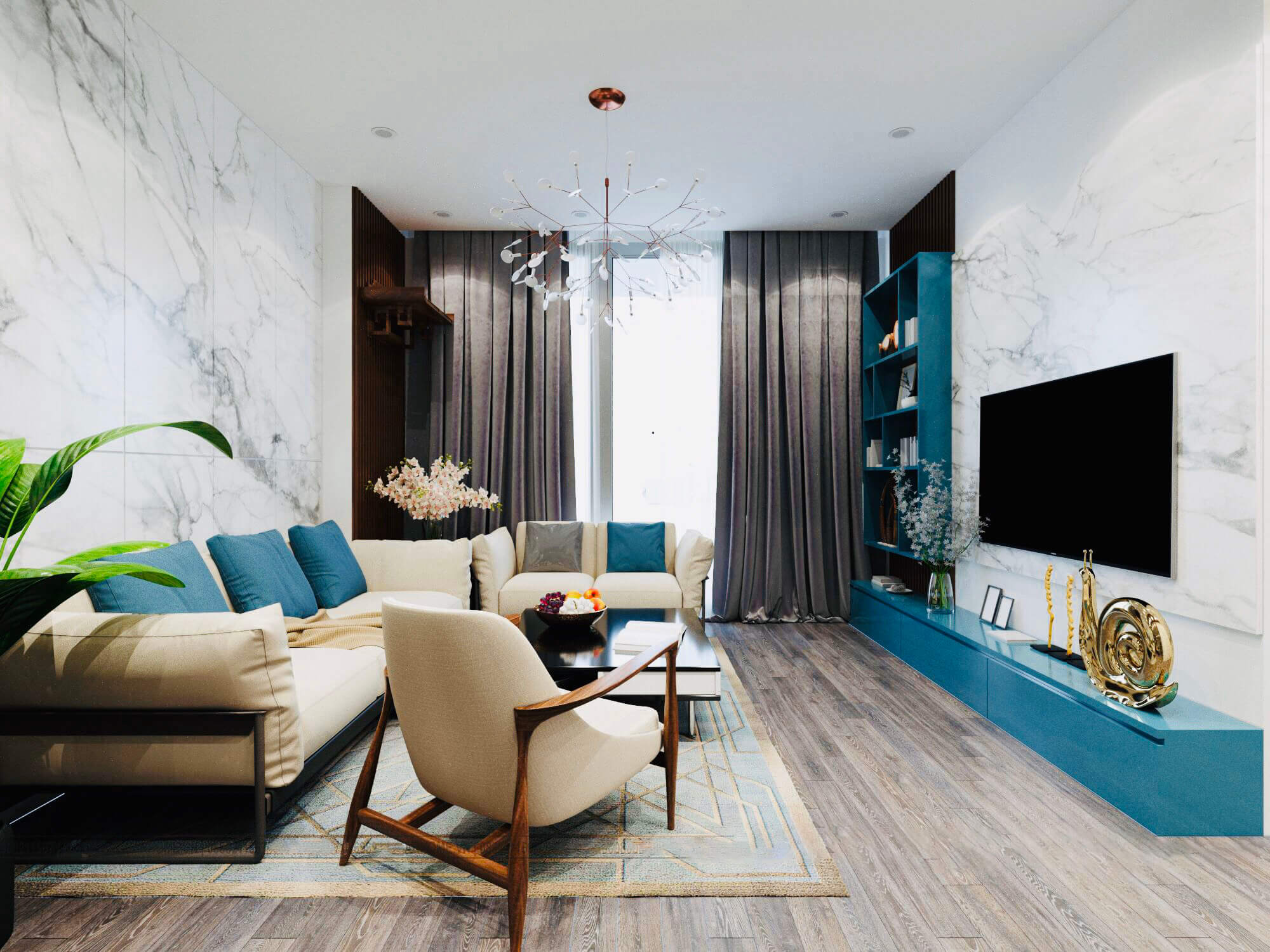Nội, ngoại thất: Xu hướng thiết kế nội thất phòng khách 2022 đẹp sang trọng Thiet-ke-noi-that-phong-khach-7