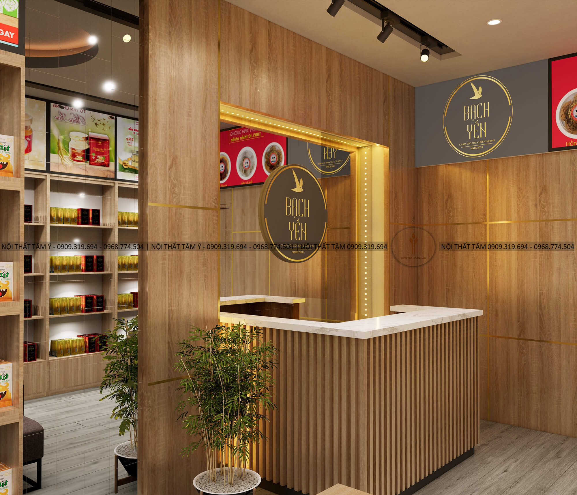 Thiết kế nội thất 3D showroom yến sào Thiết kế nội thất 3D showroom yến sào
