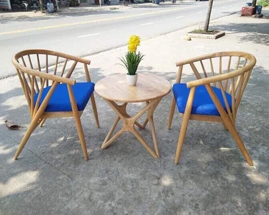 Bộ bàn ghế Genny đơn + Bàn trà chân sao