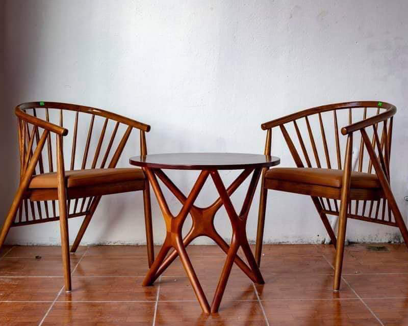 Bộ bàn ghế Genny đơn + Bàn trà chân sao