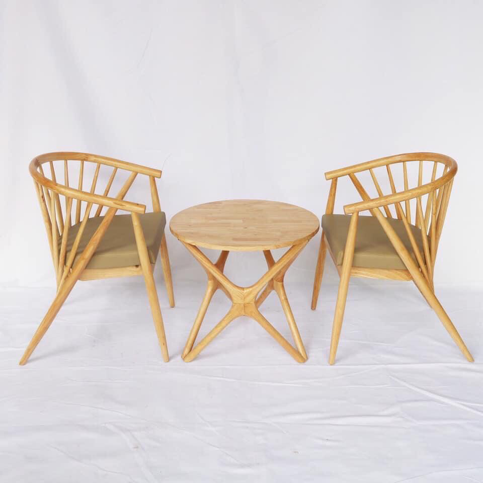 Bộ bàn ghế Genny đơn + Bàn trà chân sao