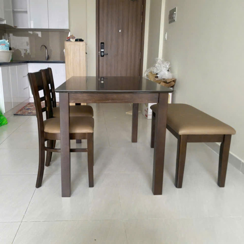 Bộ bàn ăn Cabin 1m2 - 2 ghế kèm Băng dài