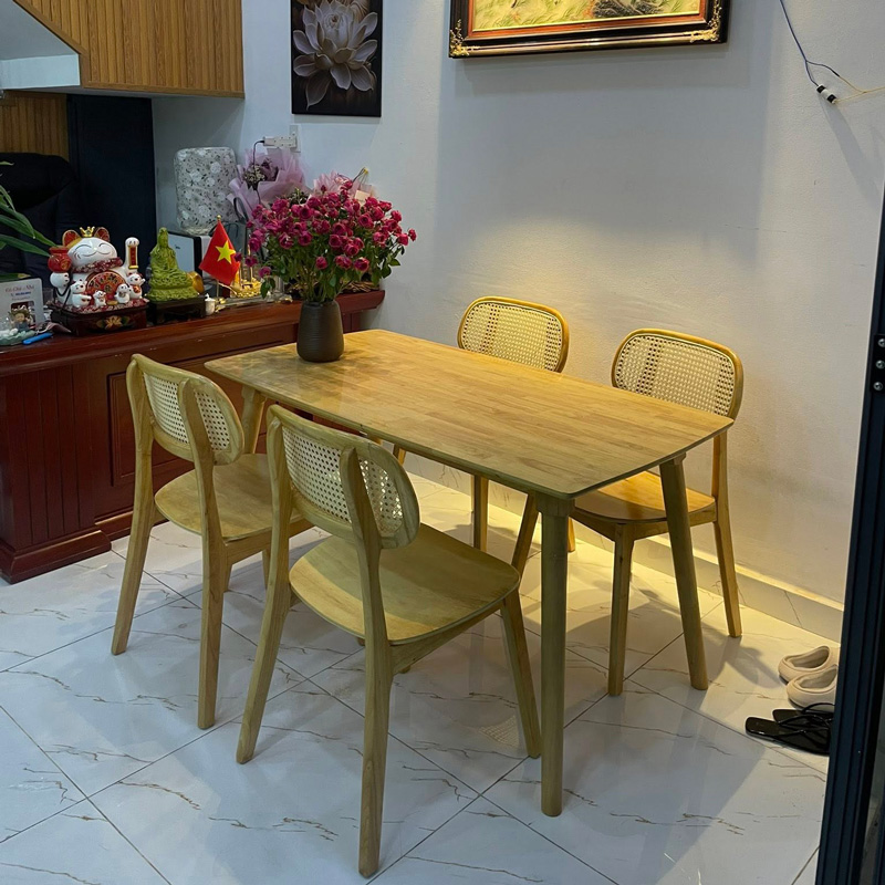 Bộ bàn Mango 1m2 + 4 Ghế PLC mắt cáo