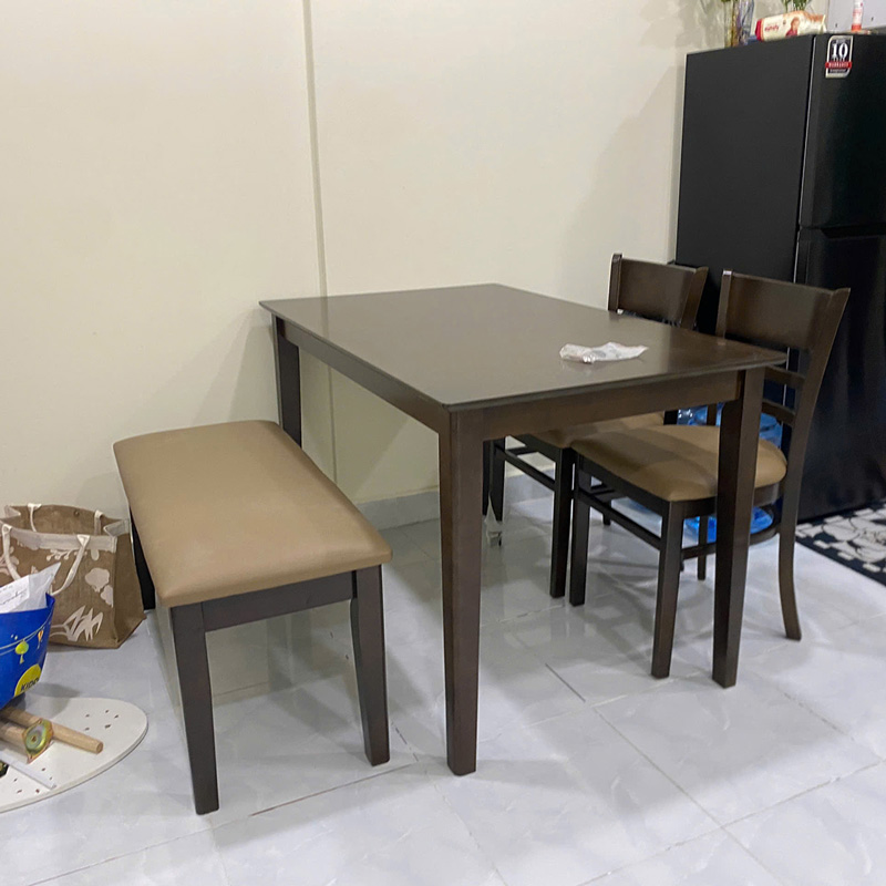 Bộ bàn ăn Cabin 1m2 - 2 ghế kèm Băng dài