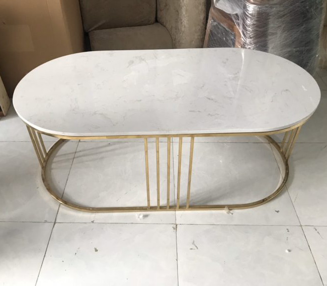 Bàn Sofa Oval mặt đá