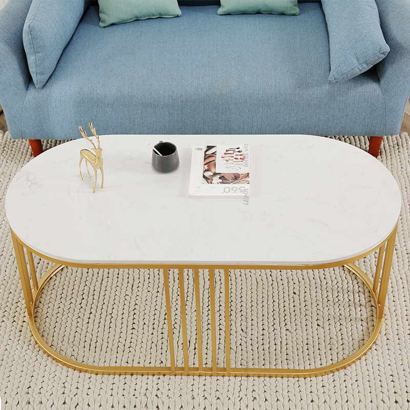 Bàn Sofa Oval mặt đá