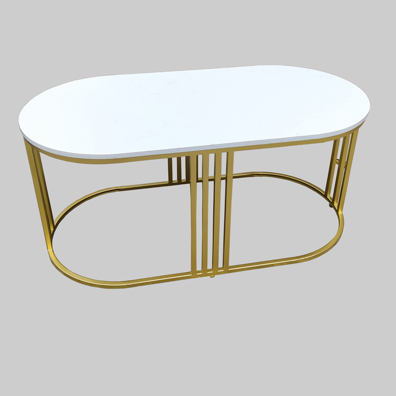 Bàn Sofa Oval mặt đá