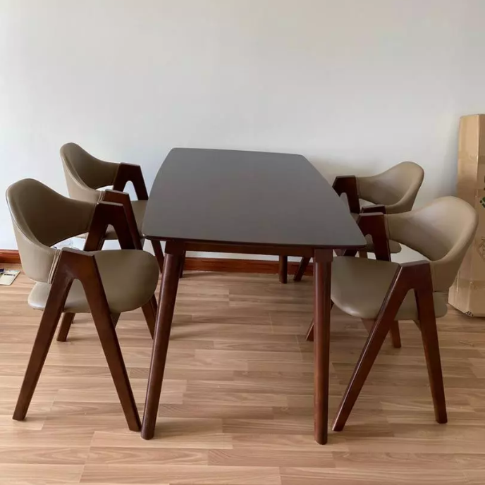 Bộ bàn ăn Chữ A 1m6 + 6 ghế