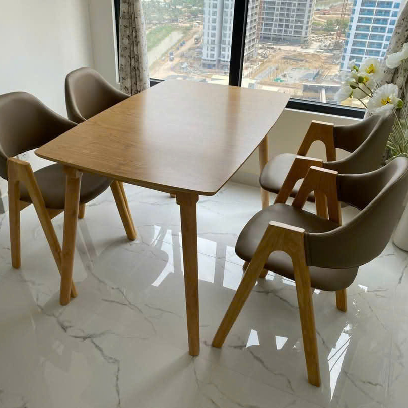 Bộ bàn ăn Chữ A 1m2 + 4 ghế