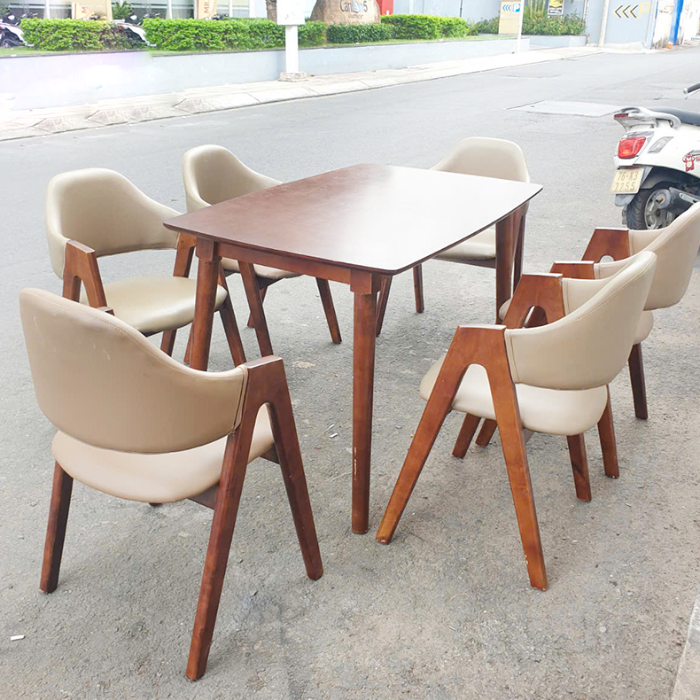 Bộ bàn ăn Chữ A 1m6 + 6 ghế