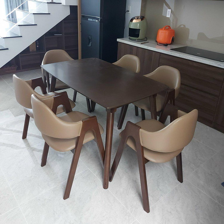Bộ bàn ăn Chữ A 1m6 + 6 ghế