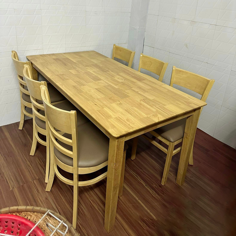 Bộ bàn ăn Cabin 1m6 + 6 ghế