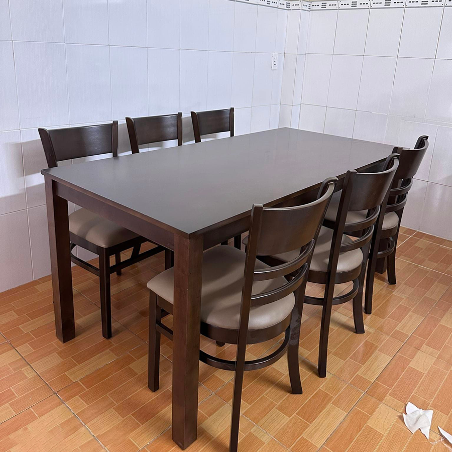 Bộ bàn ăn Cabin 1m6 + 6 ghế