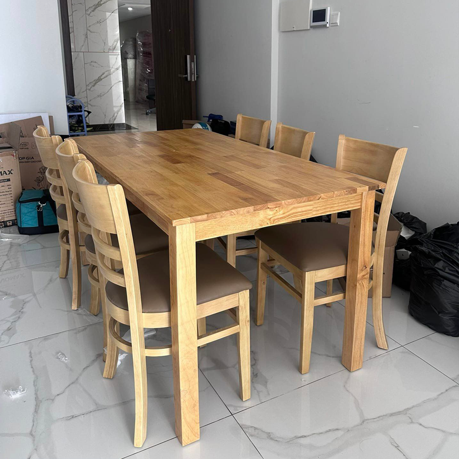 Bộ bàn ăn Cabin 1m6 + 6 ghế