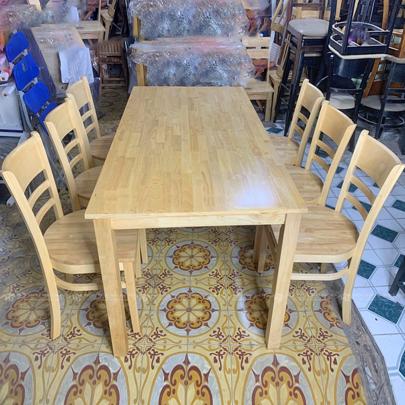 Bộ bàn ăn Cabin 1m6 + 6 ghế