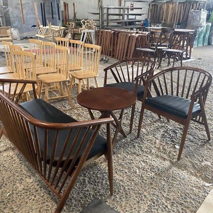 Bộ 3 Ghế Genny và Bàn trà chân sao