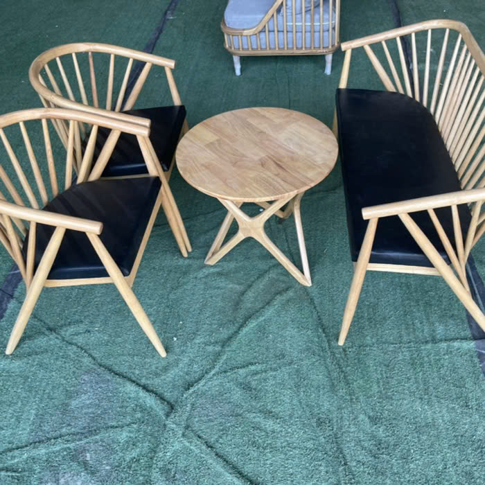 Bộ 3 Ghế Genny và Bàn trà chân sao