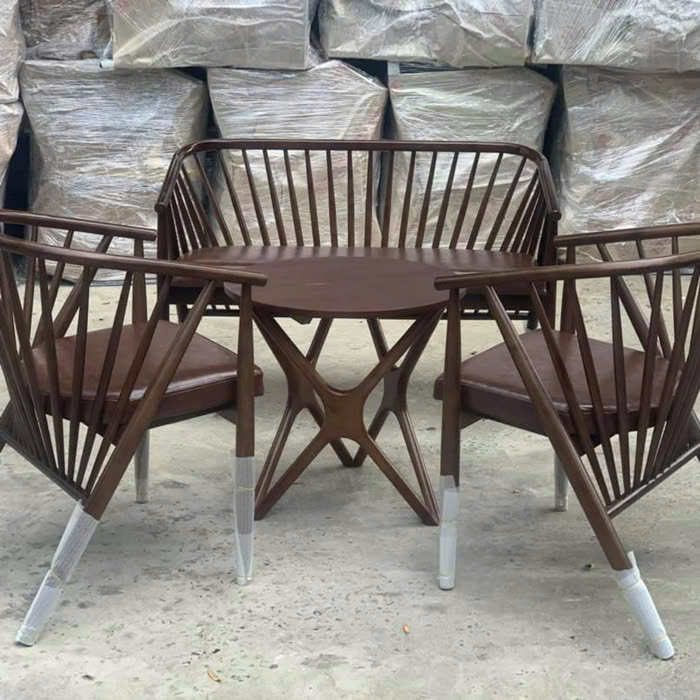Bộ 3 Ghế Genny và Bàn trà chân sao