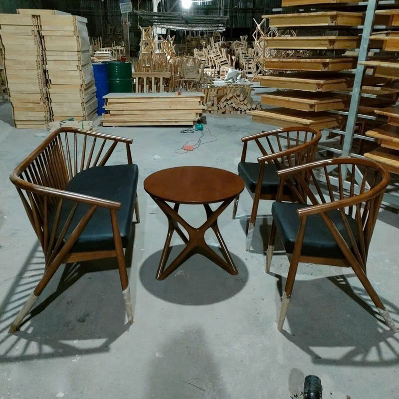 Bộ 3 Ghế Genny và Bàn trà chân sao