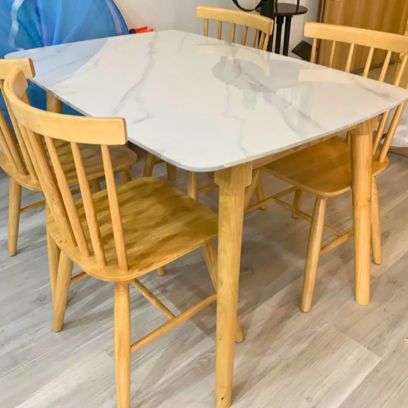 Bộ bàn ăn mặt đá + 6 ghế Song Tiện