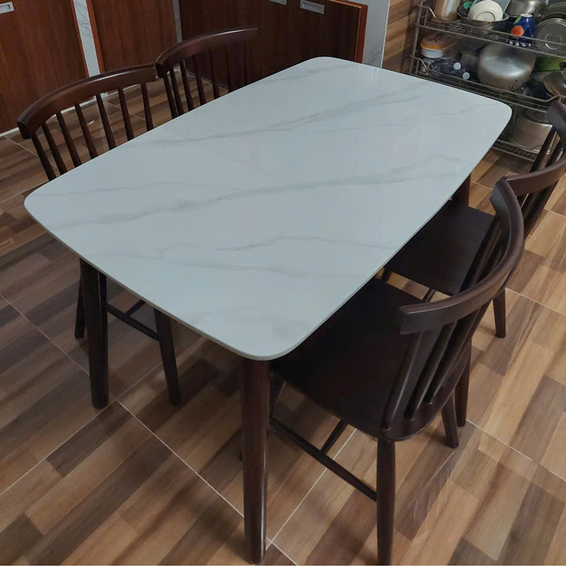 Bộ bàn ăn mặt đá + 4 ghế Song Tiện