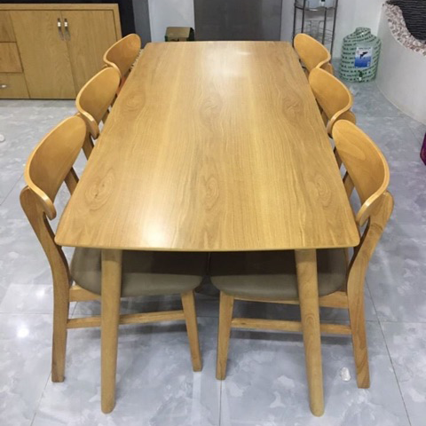 Bộ bàn ăn Mango 1m6 + 6 ghế