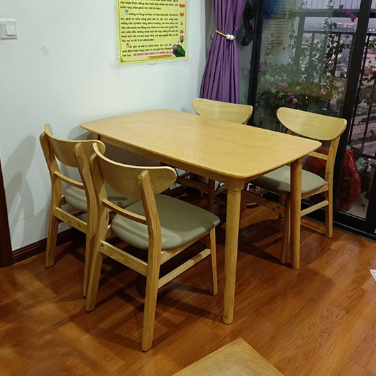 Bộ bàn ăn Mango 1m2 + 4 ghế