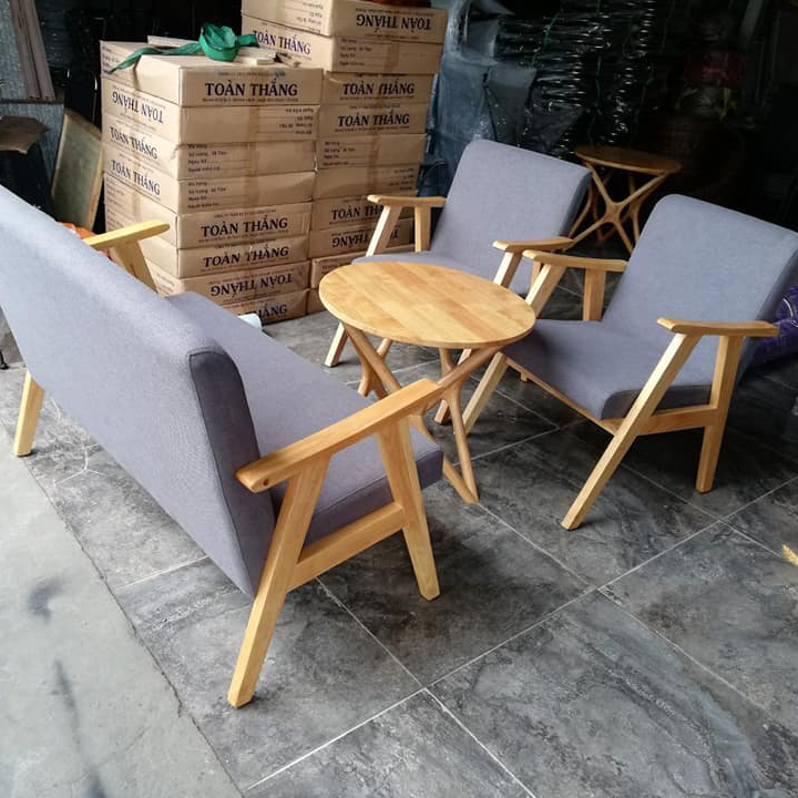 Bộ bàn ghế Sofa tay dẹp (3 ghế + 1 bàn trà)