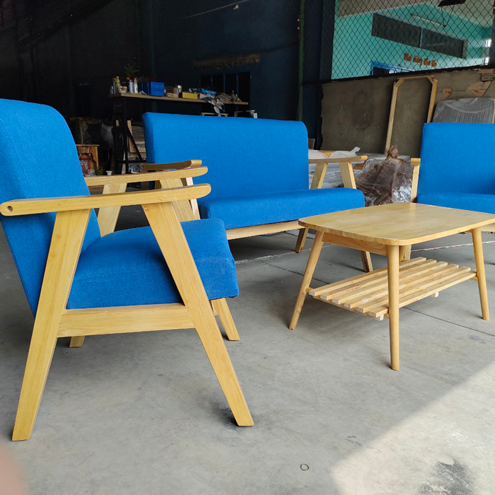 Bộ bàn ghế Sofa tay dẹp (3 ghế + 1 bàn trà)