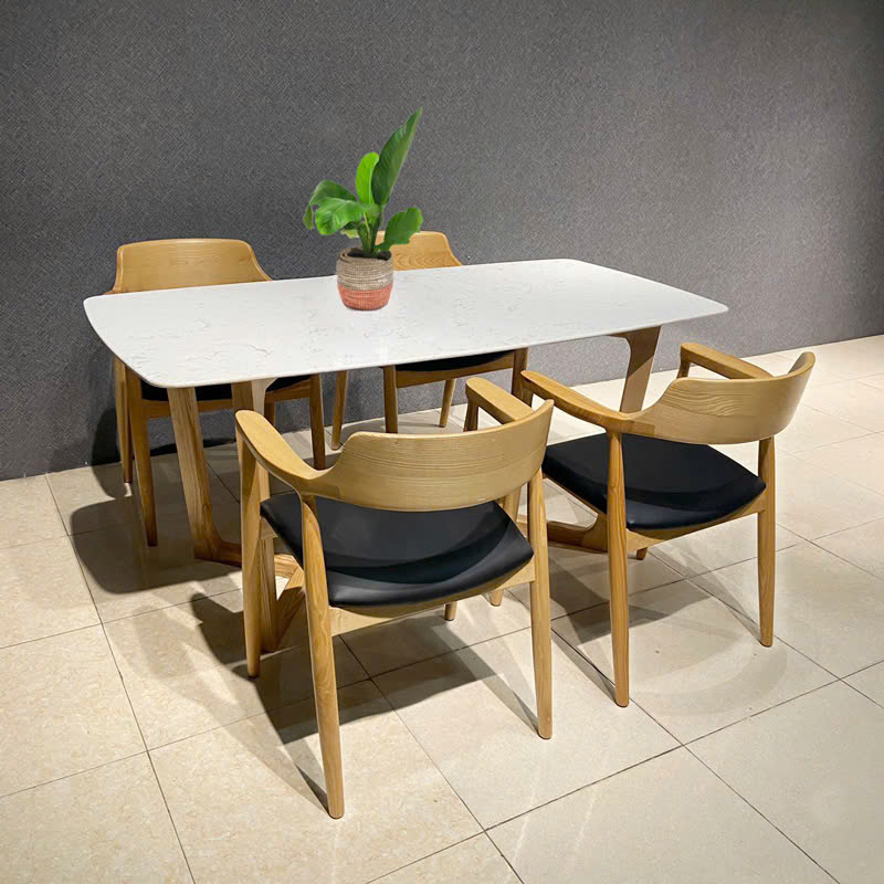 Bộ bàn Concorde mặt đá + 4 ghế Hiroshima