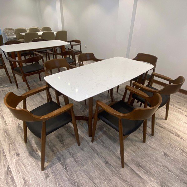 Bộ bàn Concorde mặt đá + 6 ghế Hiroshima