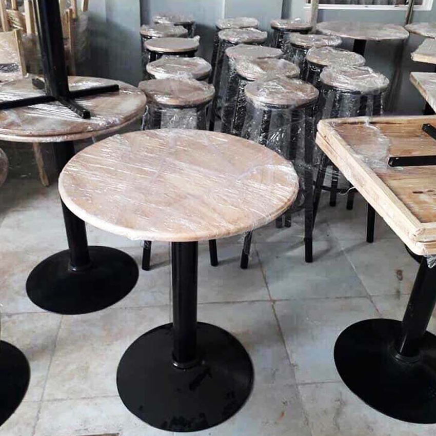 Bàn cafe chân sắt đế tròn