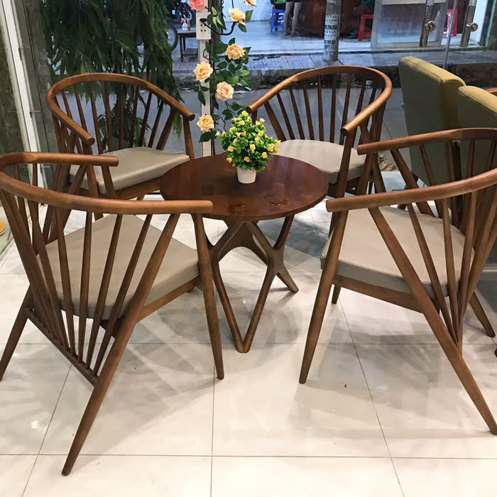 Bộ bàn ghế Genny đơn + Bàn trà chân sao