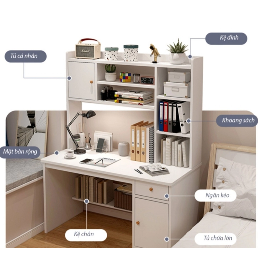 Bàn học kết hợp kệ sách đa năng TM-BH30701