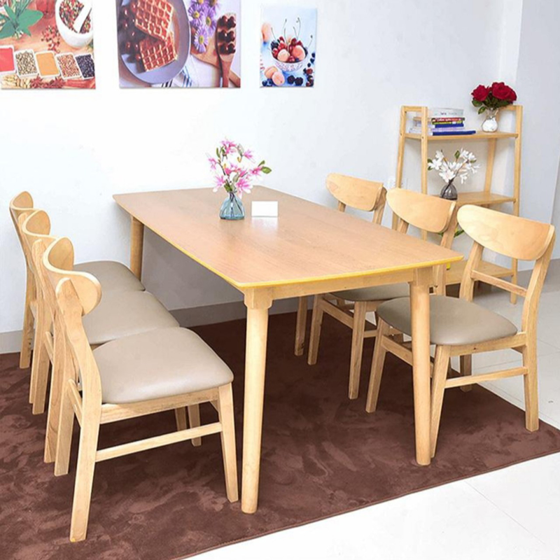 Bộ bàn ăn Mango 1m6 + 6 ghế
