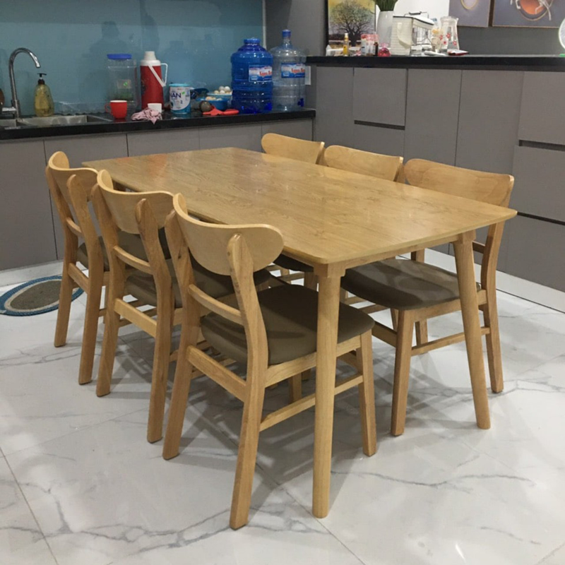 Bộ bàn ăn Mango 1m6 + 6 ghế