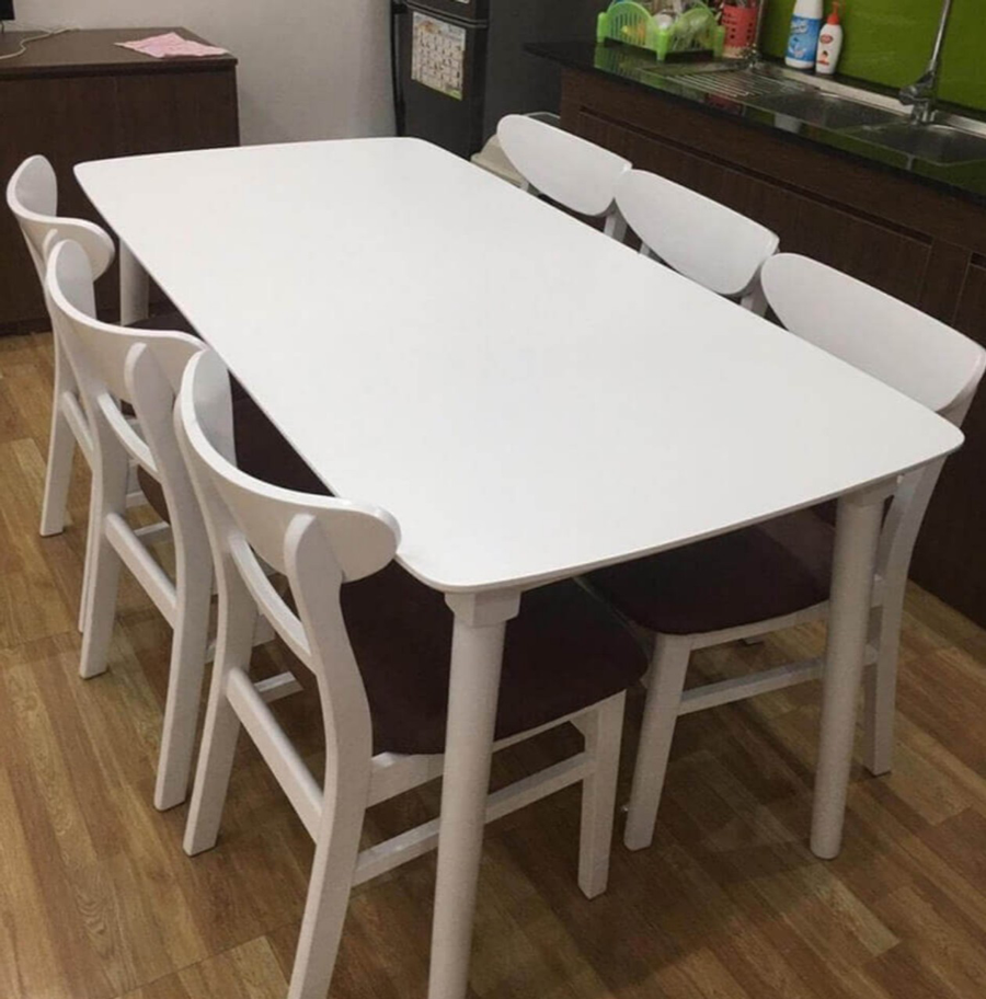 Bộ bàn ăn Mango 1m6 + 6 ghế