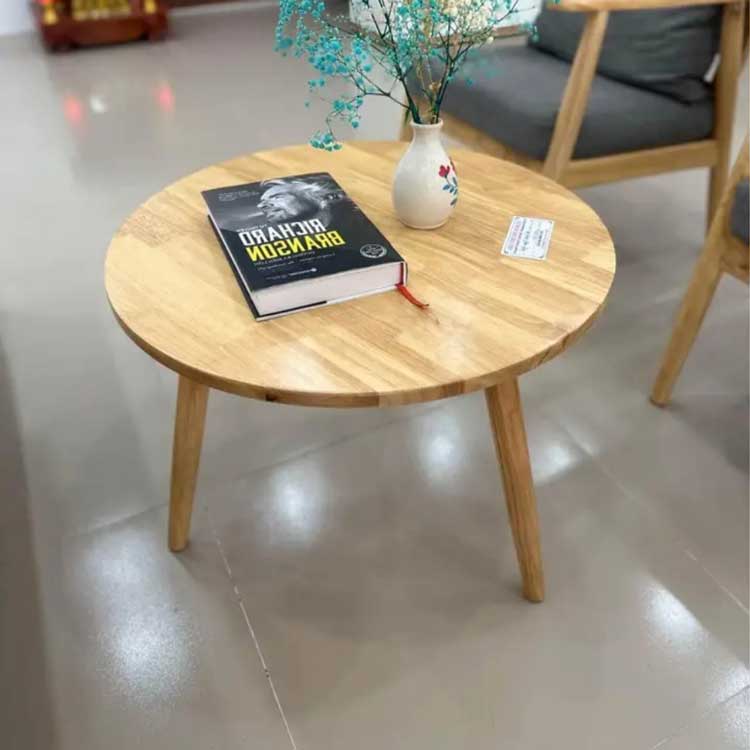 Bàn Trà gỗ tròn 3 chân vặn