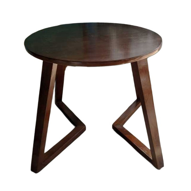 Bàn trà chân Chữ V, mặt tròn