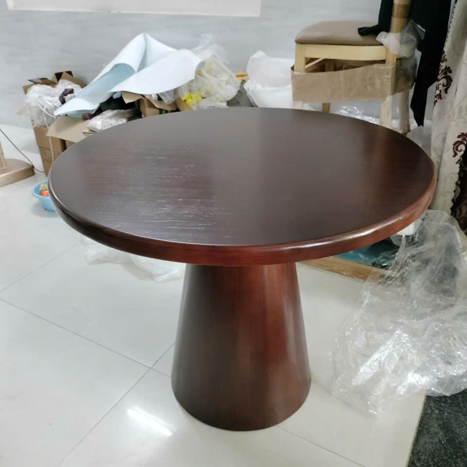 Bàn ăn chân trụ vát tròn D90