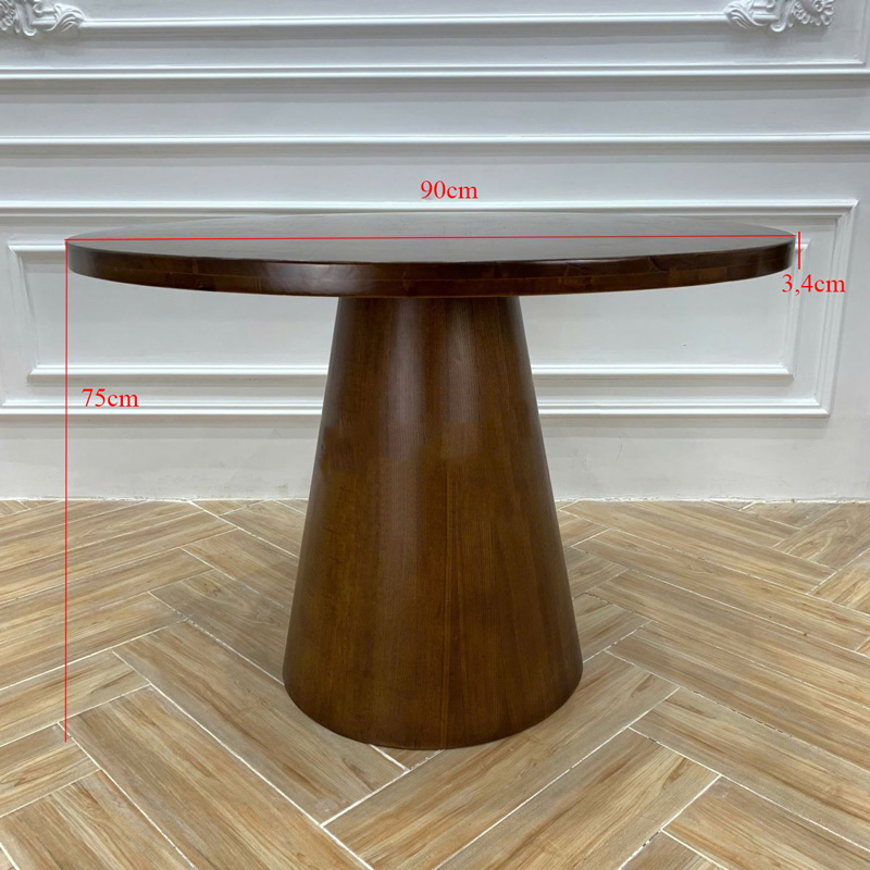 Bàn ăn chân trụ vát tròn D90