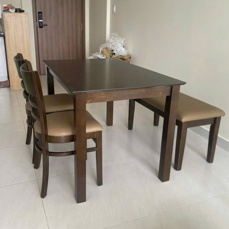 Bộ bàn ăn Cabin 1m2 - 2 ghế kèm Băng dài