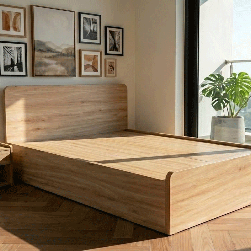 Giường 2 đầu bo góc (3 hộc kéo) THT-GN6703