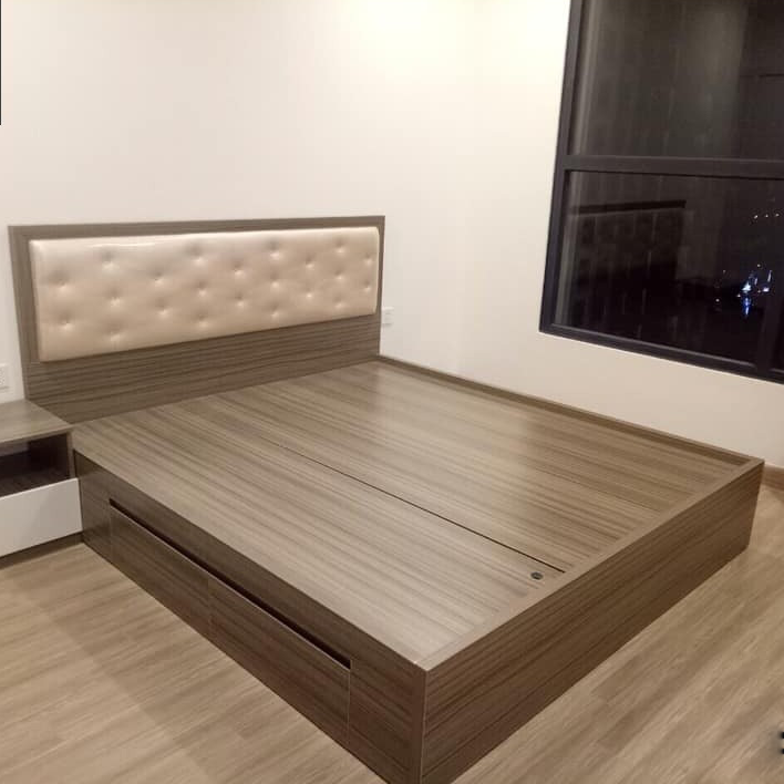 Giường ngủ gỗ bọc nệm đầu giường TY-G31201