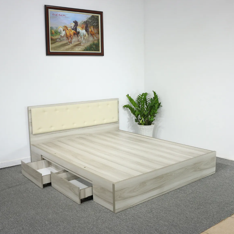 Giường ngủ gỗ bọc nệm đầu giường TY-G31201
