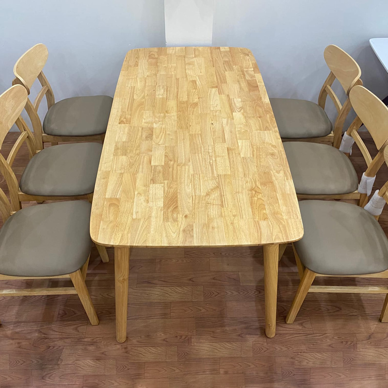 Bộ bàn ăn Mango 1m6 + 6 ghế