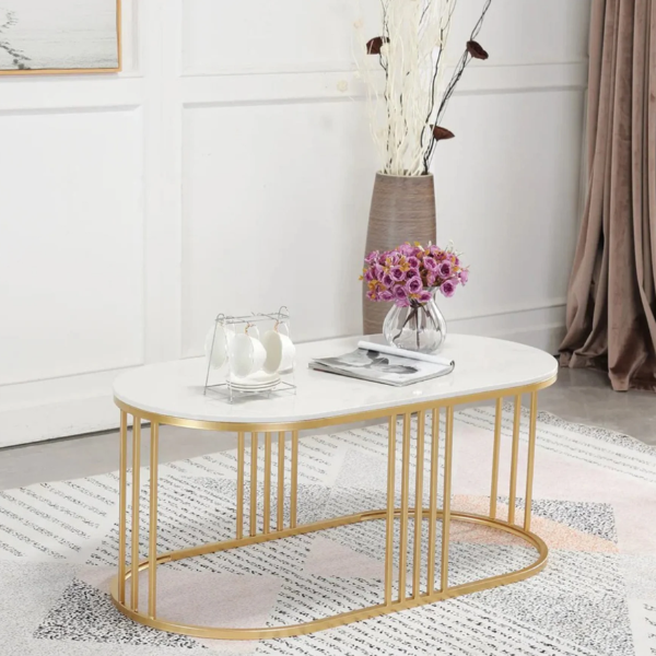 Bàn Sofa hình Oval mặt đá