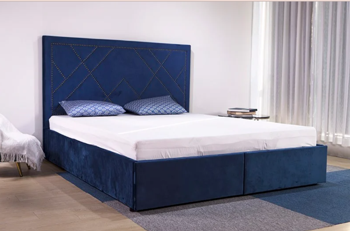 Giường ngủ bọc nhung 2 hộc kéo TM-G21101